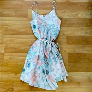 Roxy floral light pink dress and coverup XS